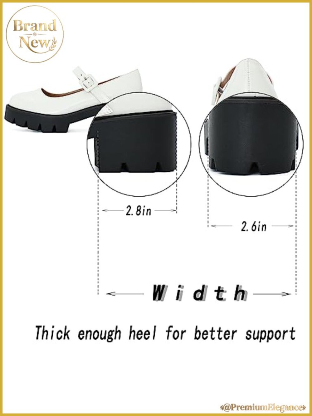 Women's Round Toe Ankle Strap Mary Janes Platform Low Heel Chunky Pumps - Picture 3 of 6